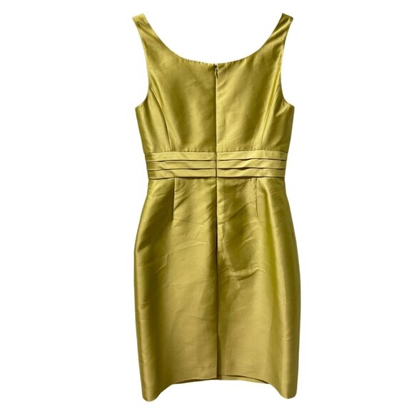 Carlisle Womens Sleeveless Pleated Front  Sheath Dress Lime Green Size 8 - Picture 10 of 12